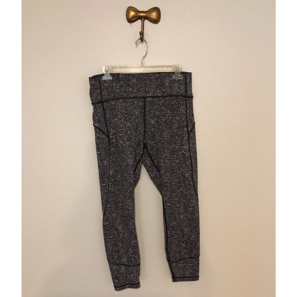 Lululemon In Movement Tight 25” Everlux Diffuse Starlight Black White - Size 12 - Picture 1 of 10